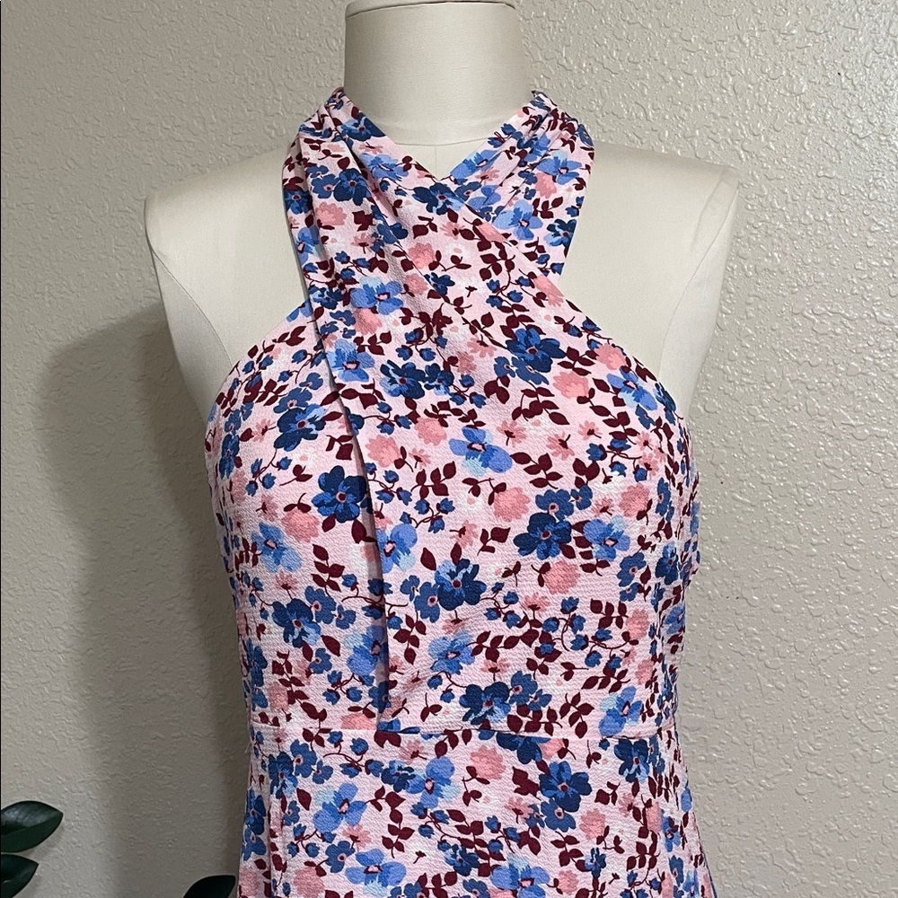 BCBG Paris Floral Halter Neck Dress